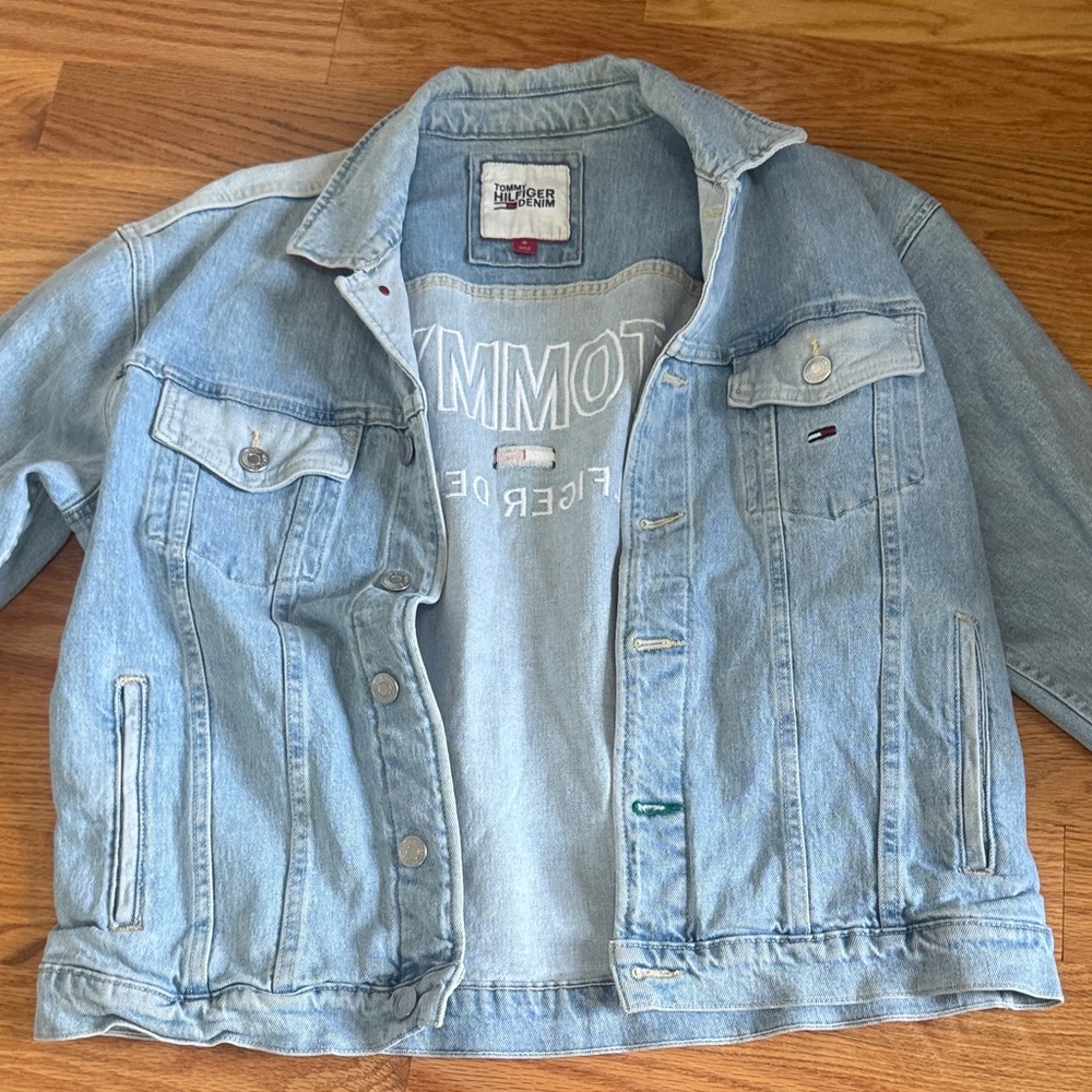 Tommy Hilfiger Light Blue Denim Jacket with Logo Tee